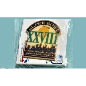 1994 Super Bowl XXVIII,Atlanta (Dallas COWBOYS over BIlls) Pin *NIP